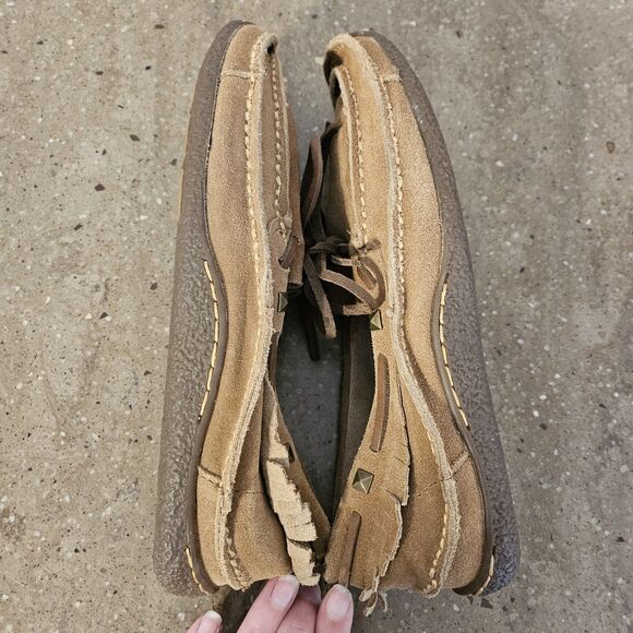 Durango Santa Fe Women's Suede Leather Moccasin Sz 7m  Fringe Studded  DCRD095 - Picture 6 of 9